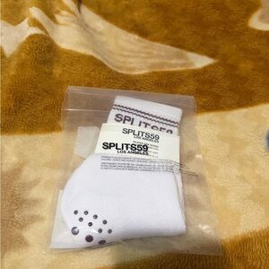 Splits59 White and Cherry Brown Pilates Socks